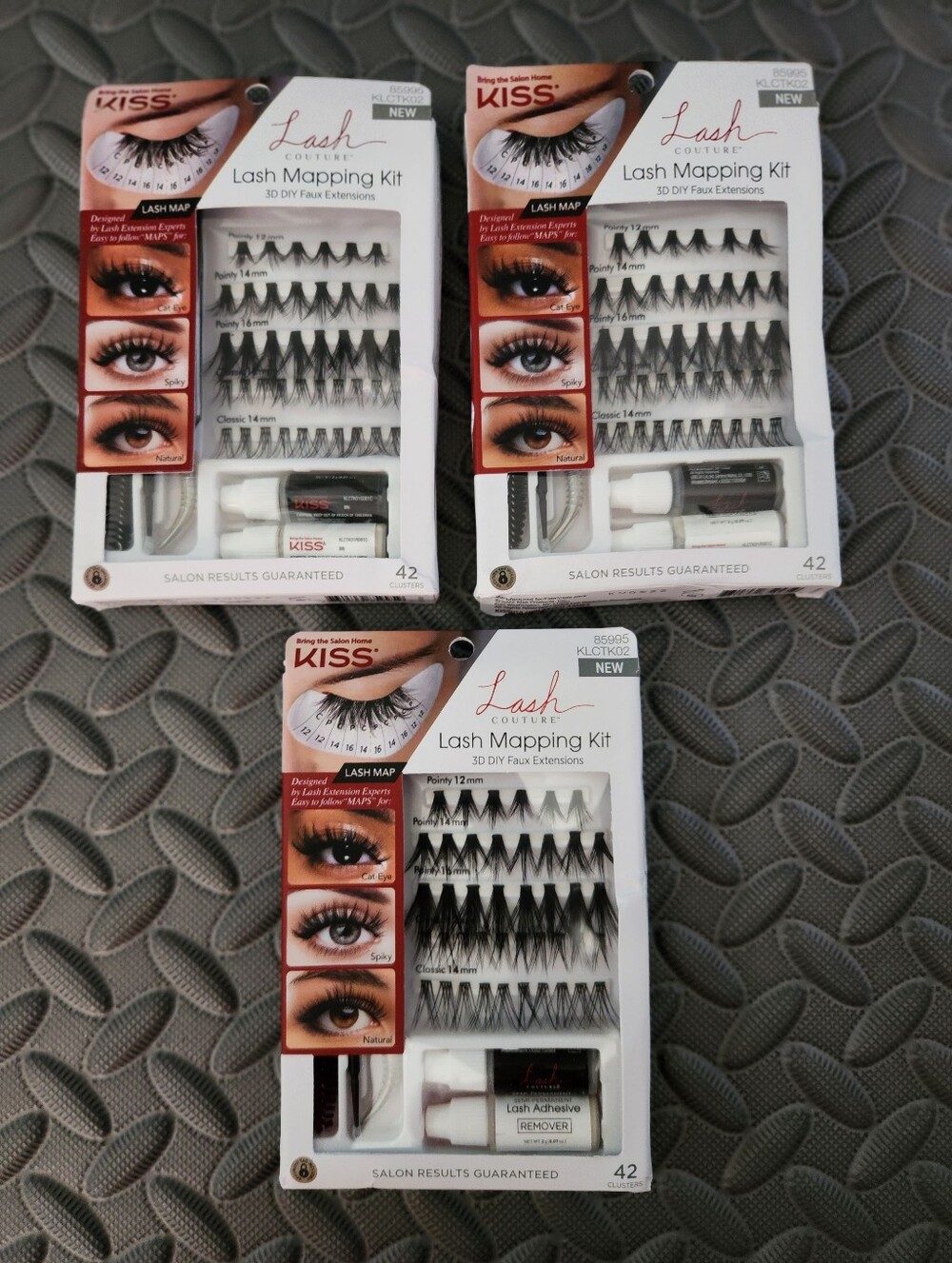 Kiss Lash Couture Lash Mapping Kit – Black Faux Cluster Lashes (3-Pack)